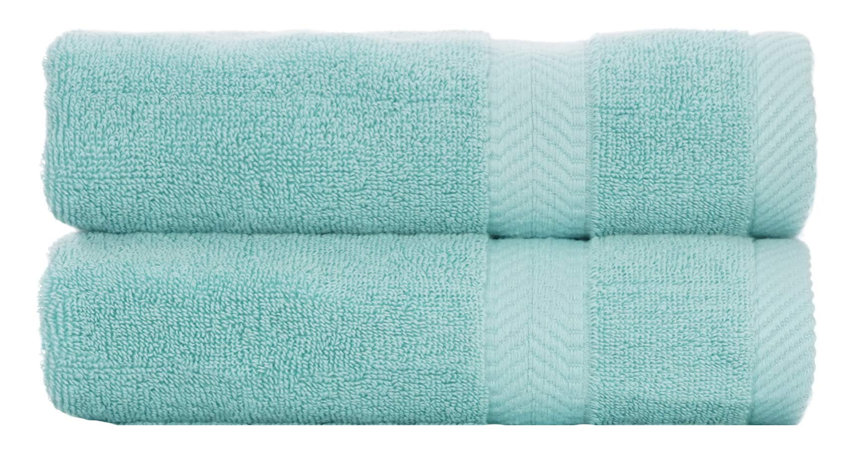 BY LORA Terry Cotton Bath Towel Sheet, Set of 2, Nautical Teal