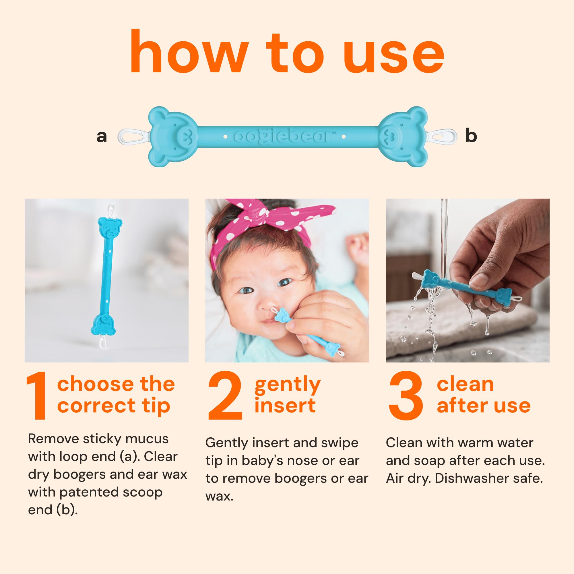 oogiebear Baby Nose & Ear Picker, Safe Booger Remover Tool, 1 Piece, Blue — Amazon image 5