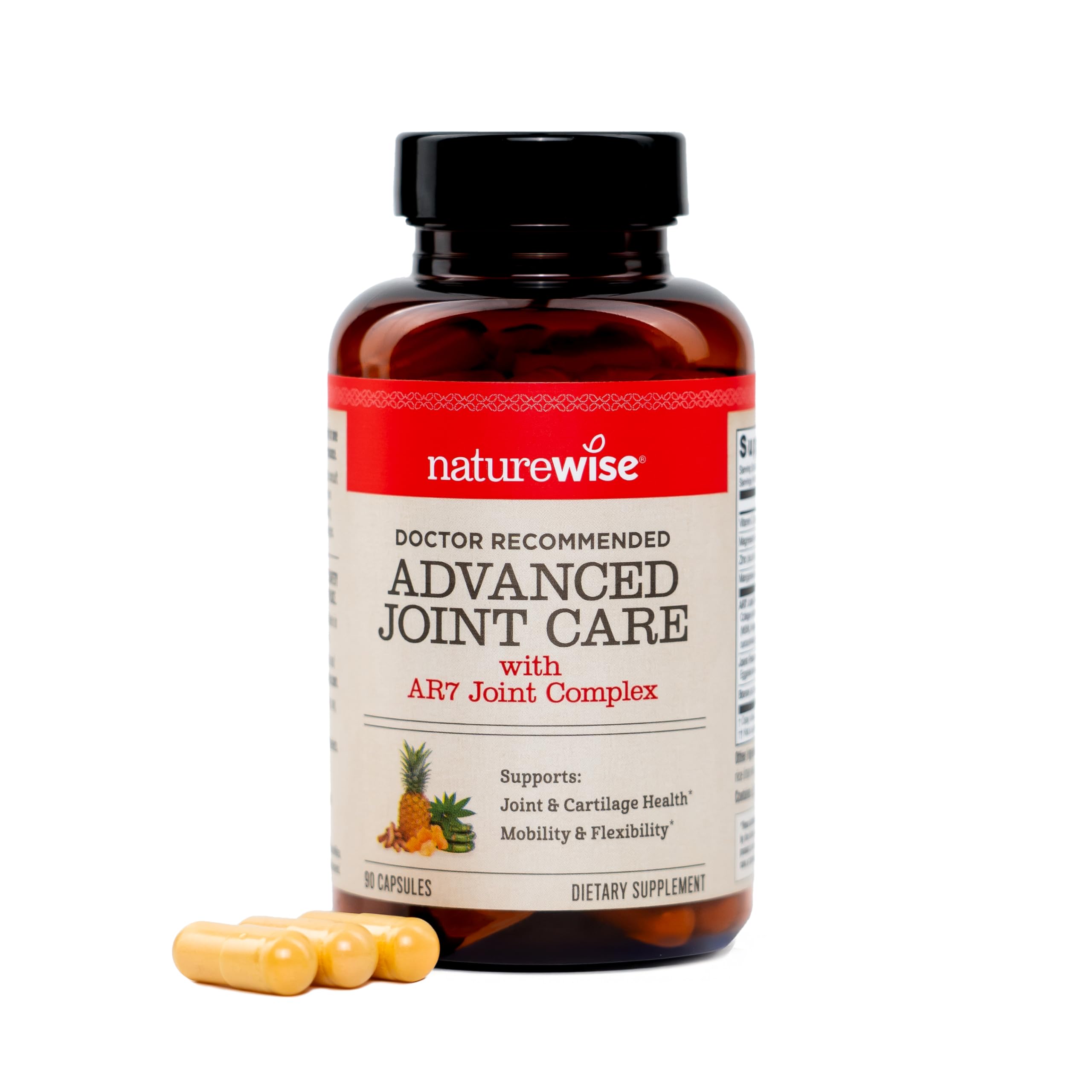 NatureWise Advanced Joint Supplement with Clinically Tested AR7 Joint Complex Ingredient - Comfort & Flexibility Support - Non-GMO, USA Manufactured - 90 Capsul