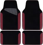 CAR PASS Rainbow Waterproof Universal Fit Faux Leather Car Carpet- Anti-Slip Nibbed Backing Floor Mats for SUV, Vans, Sedans, Trucks, Automotive Set of 4pcs (Black with Blue)