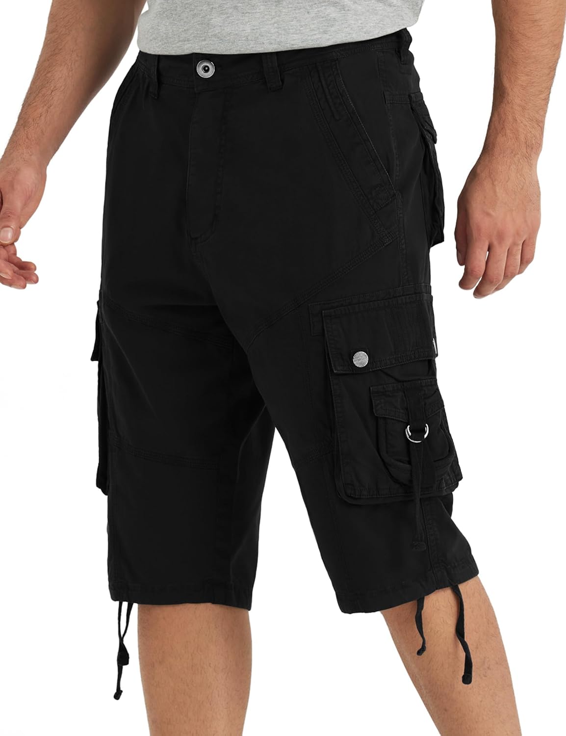Cargo Shorts for Men Multi Pockets Mens Shorts Twill Below Knee 13 Inches Cotton Relaxed Fit Hiking Outdoor Work
