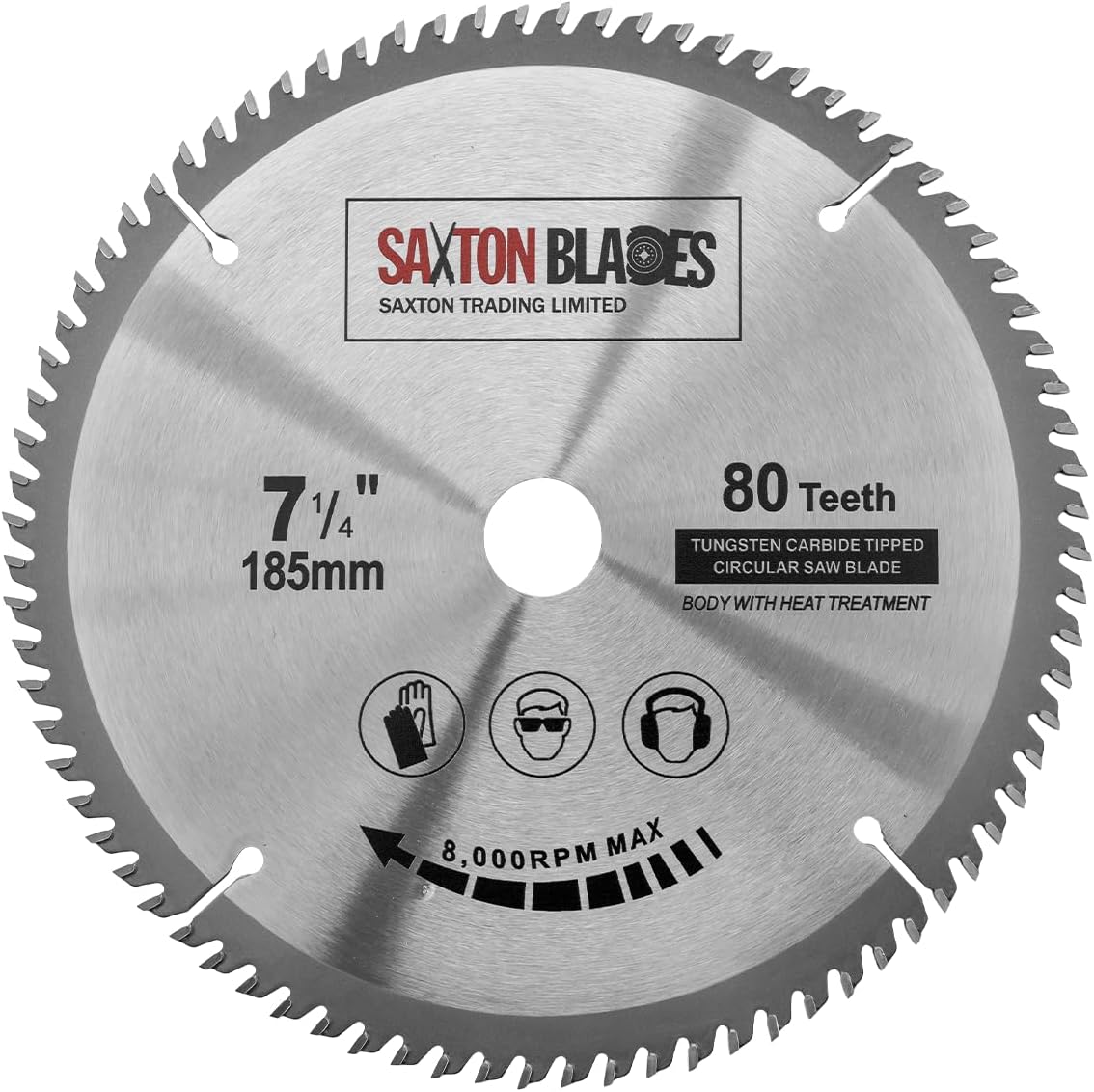 TCT18580T20B TCT Circular Saw Blade 185mm x 80T x 20mm Bore (16mm ring) fits Evolution Bosch Makita etc