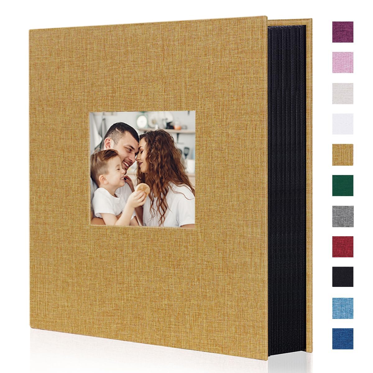Artmag Fabric Photo Album 4x6 400 Large Capacity for Family Wedding Anniversary Linen Album Holds 400 Vertical Photos (400 Pockets, Khaki)