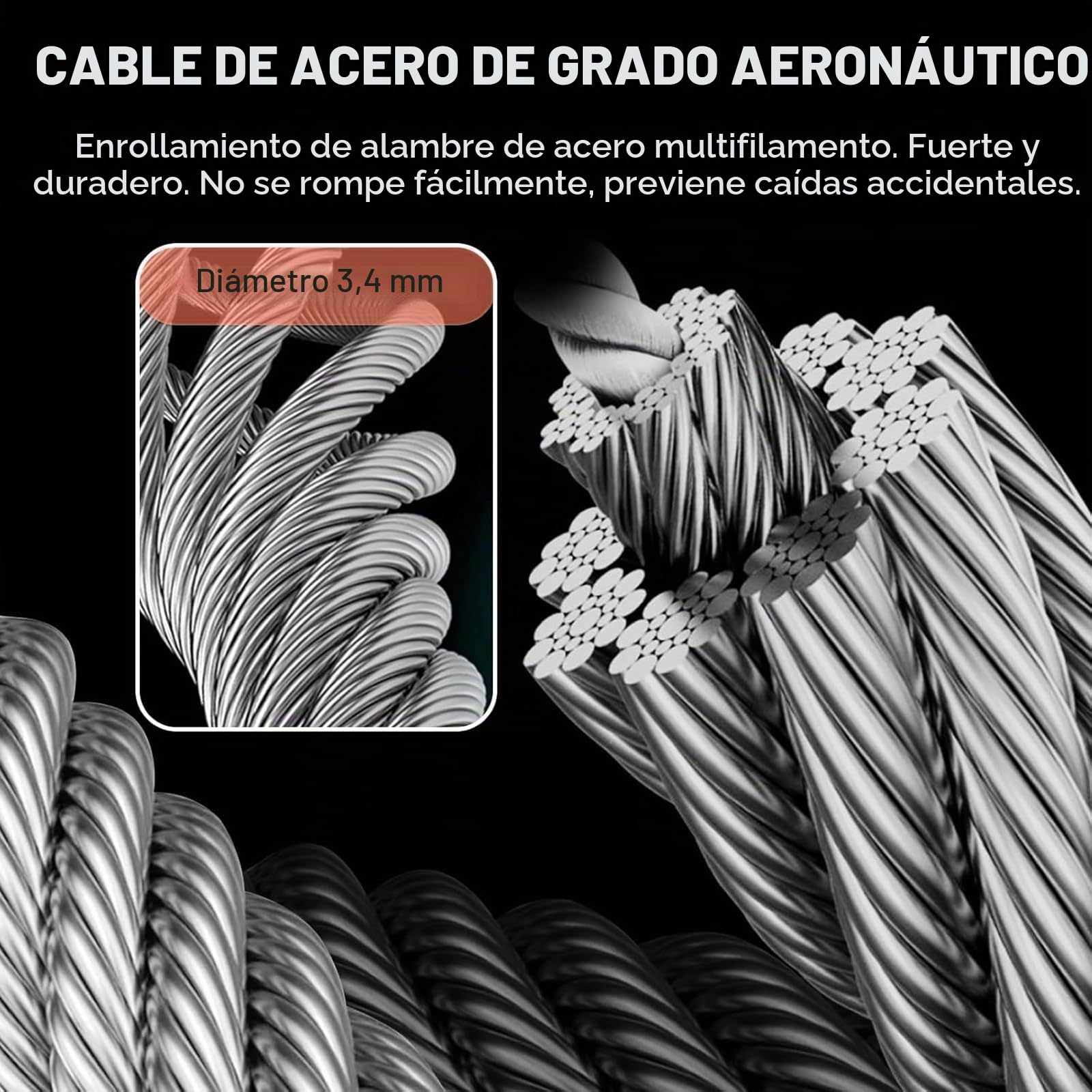 Dispositivo Anticaida Retractil 10M, Arnes de Seguridad Trabajo en Altura, Protección Contra Caídas de Techo con Función de Bloqueo Automático, Carga Máxima: 200kg
