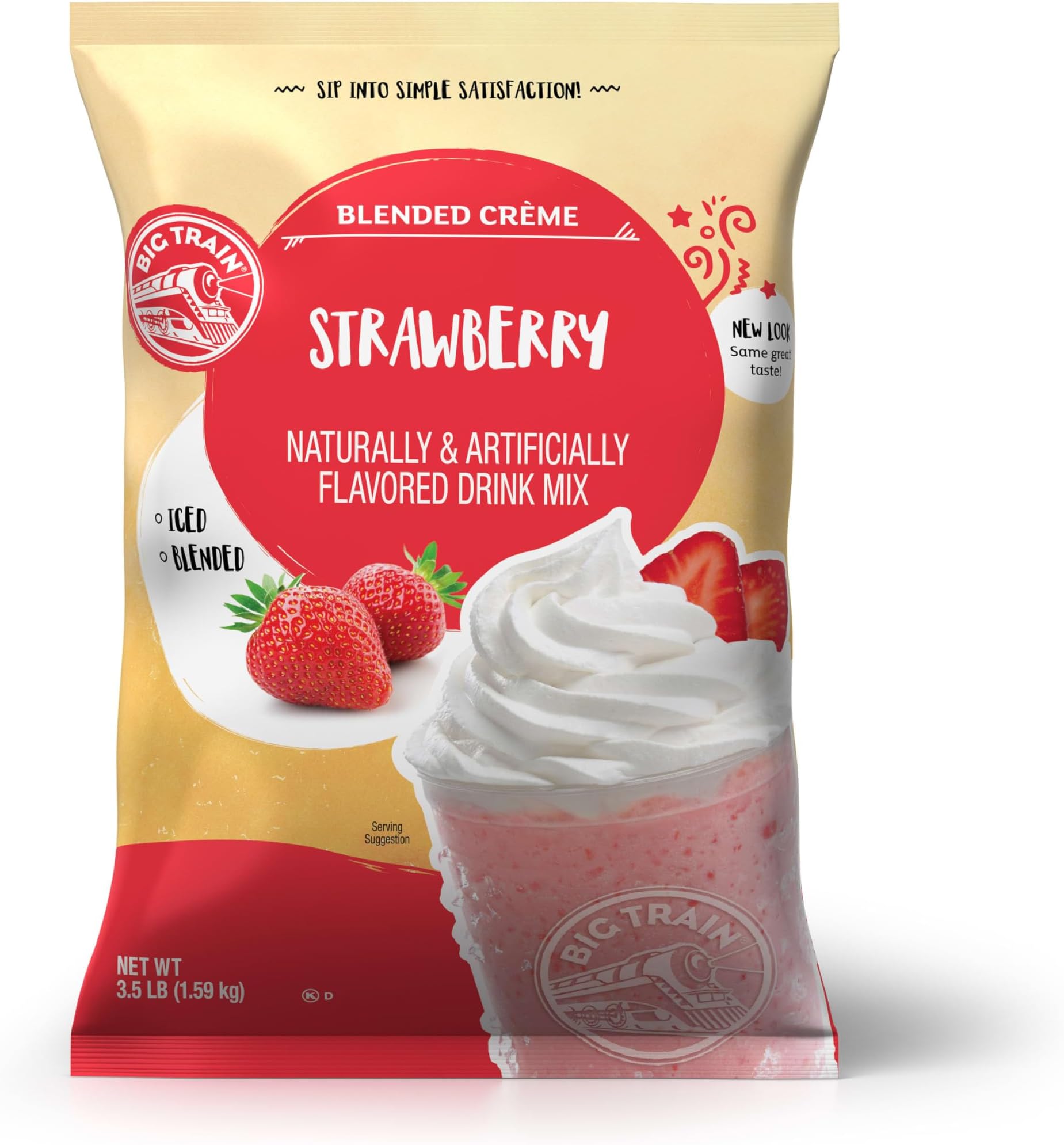 Big Train Strawberry Blended Crème Beverage Mix, 3.5 Pound (Pack of 1)