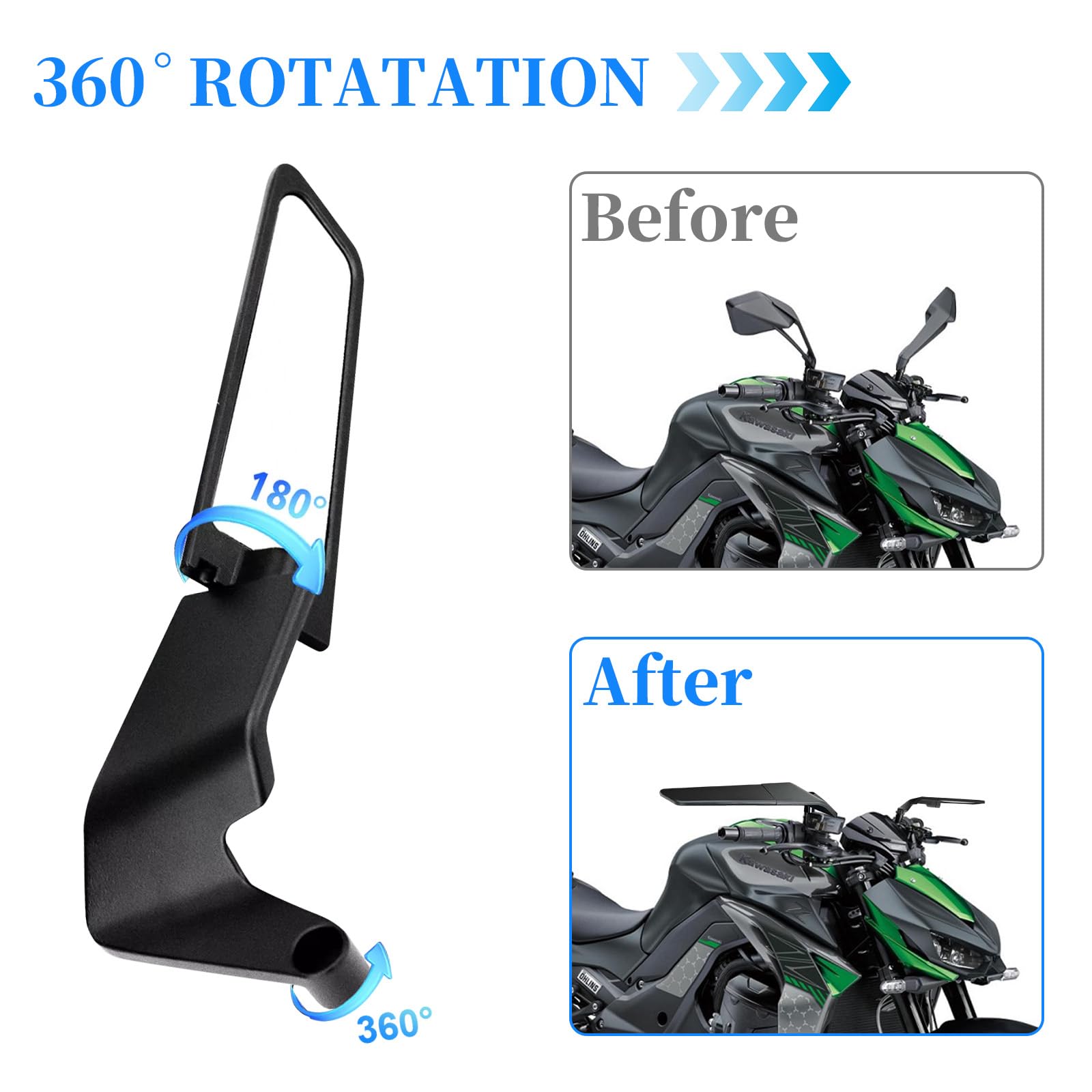 Specchietti Retrovisori Moto Manubrio Universali e Regolabili, Specchietti Laterali Moto per Z650 Z900 Z1000 Duke 390 790 1290 X-Max 250 300 MT-07 MT-09 MT-10 CB 650R 1000R