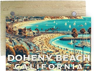 Doheny Beach California Mementos Souvenir Wooden 2X3-Inch Fridge Magnet