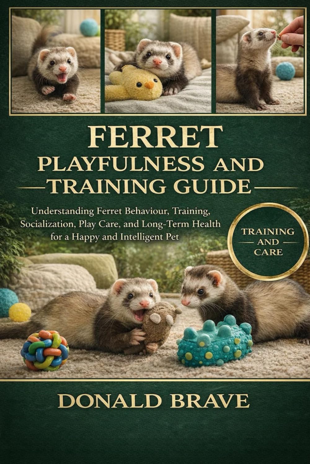 FERRET PLAYFULNESS AND TRAINING GUIDE: Understanding Ferret Behaviour, Training, Socialization, Play Care, and Long-Term Health for a Happy and Intelligent Pet.