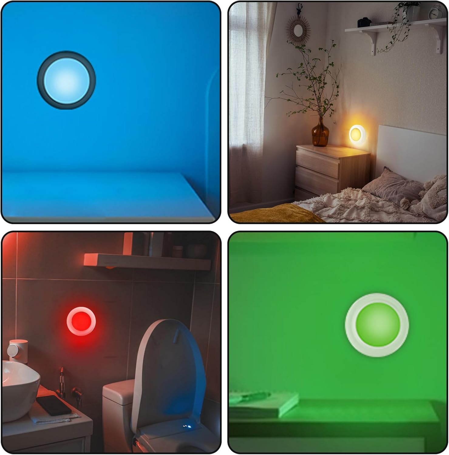 Hbaushun LED Puck Lights 12 Pack,16 Color Changeable Wireless LED Cabinet Lights,Battery Operated Night Light with Dimmer & Timmer for Bedroom,Closet, Kitchen,White