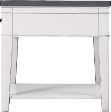 Martin Svensson Home Del Mar, End Table, Antique White and Grey