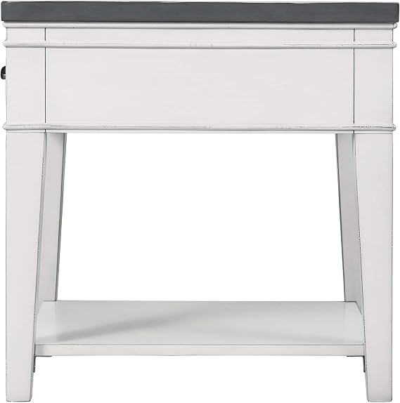 Martin Svensson Home Del Mar, End Table, Antique White and Grey