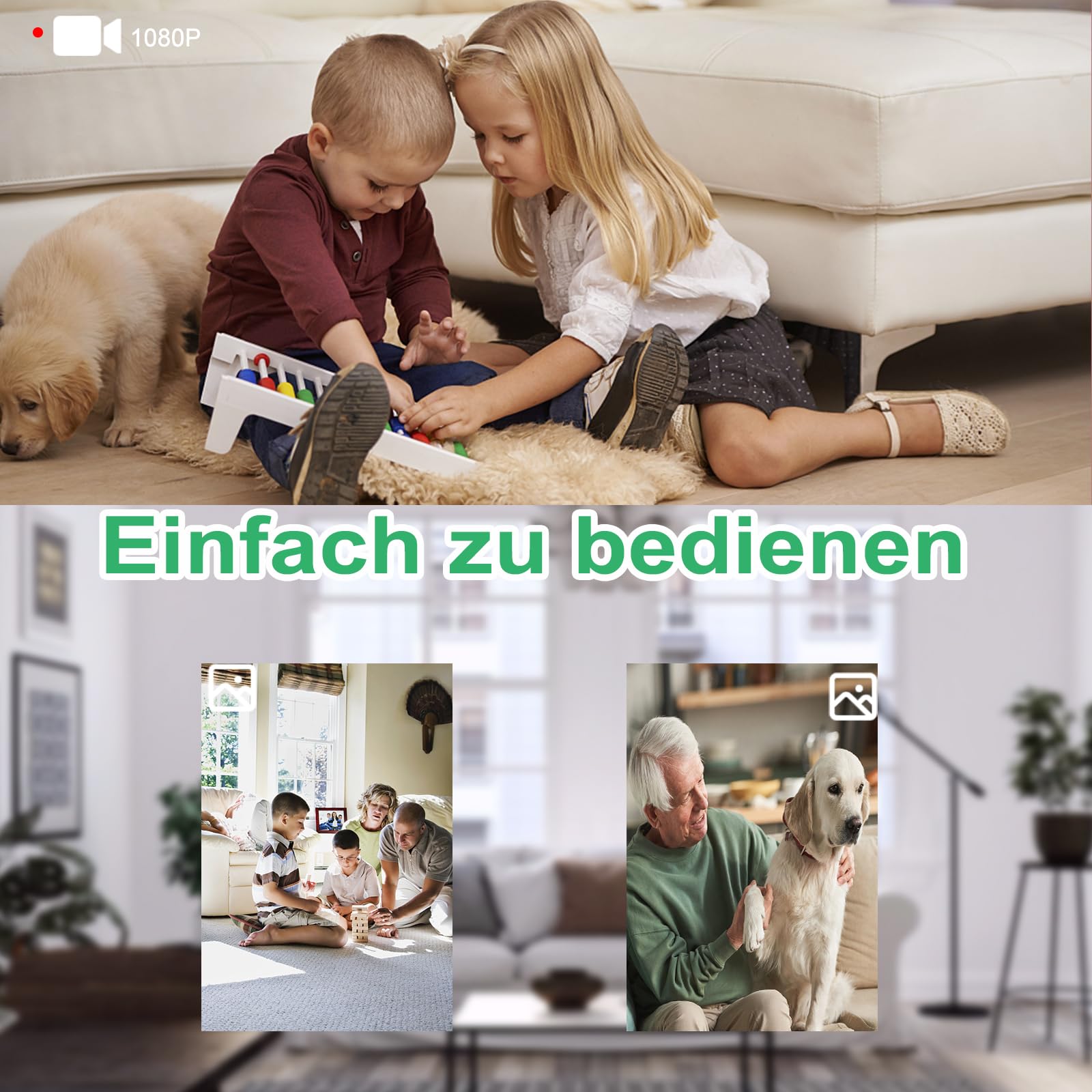 Kamery monitoringowe, HD 1080P mini kamera z USB ładowarką, rejestrator wideo, ciągłe nagrywanie i rozpoznawanie ruchu, funkcja ładowania USB, kamera do monitorowania pomieszczeń wewnętrznych