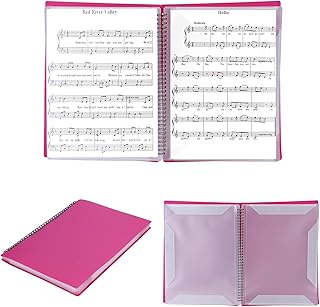 A4 Sheet Music Folder File Storage Organizer Plastic Choir Band Concert Folder Piano Music Score Folder Spiral Folder Documents Folder for Sheet Music, Drawings, Documents, Easy Editing, 60 Pages