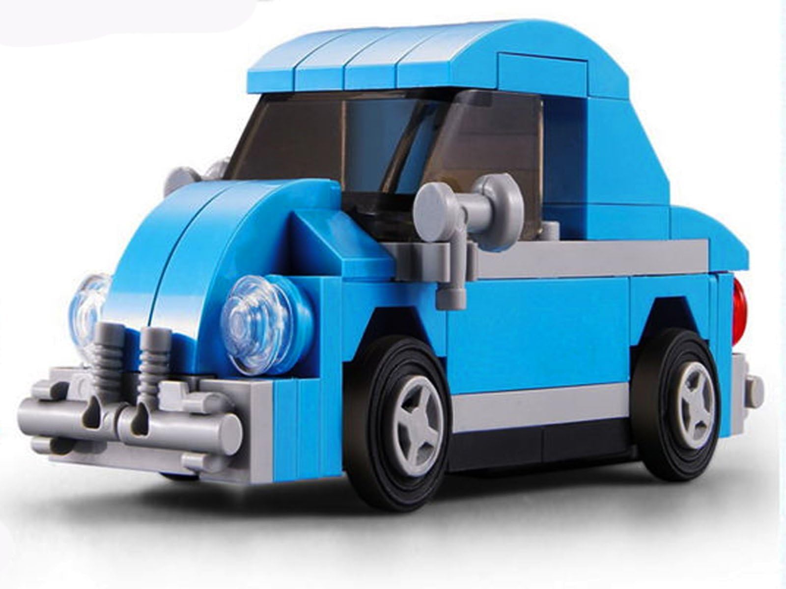 Emob Decool 2223 74Pcs Racing Pacemaker Mini Wagon Beetle Car Block Construction Toy with Pullback Action Illustration (Multicolor)