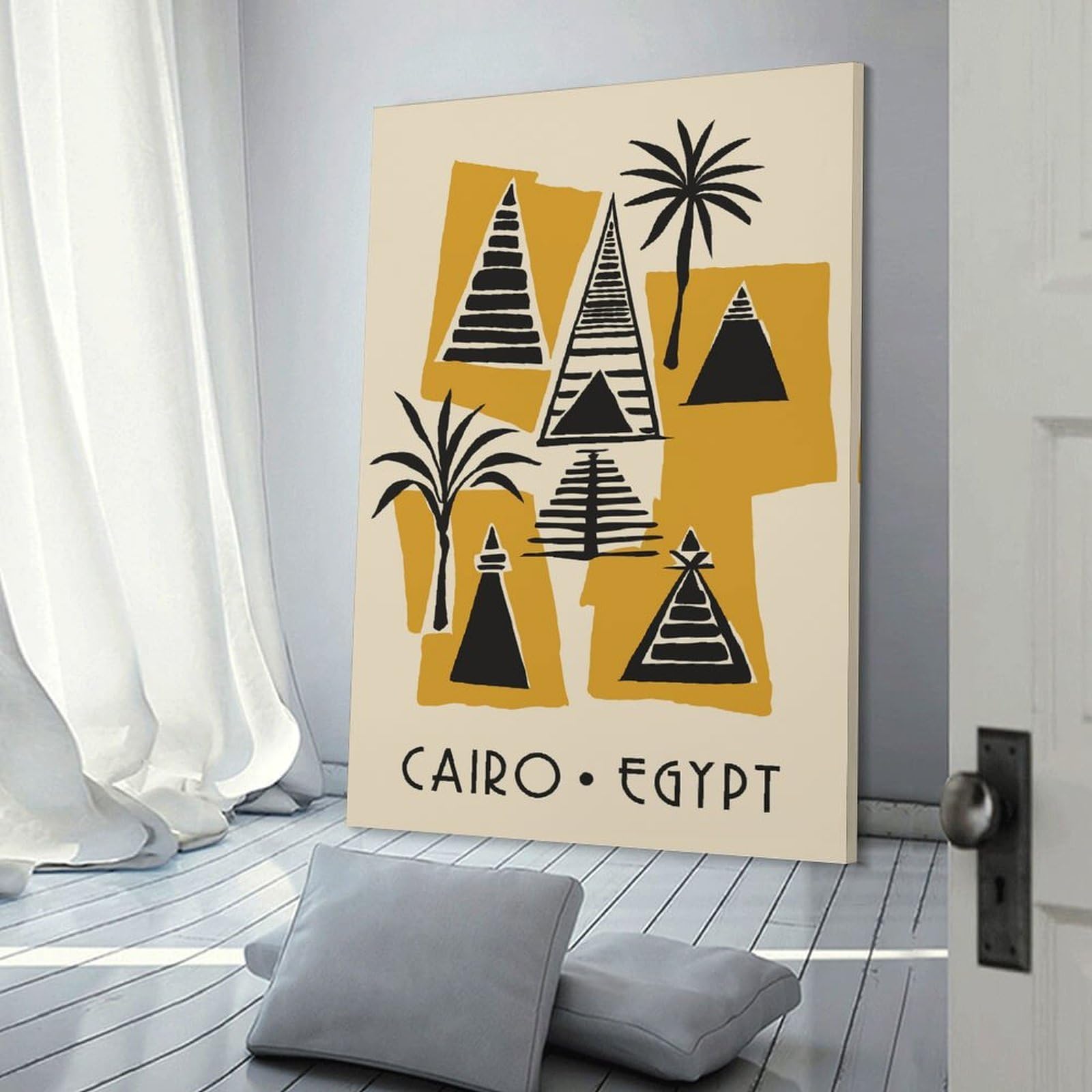 Junmoney Wall Art Print Cairo Egypt Pyramids Art Print, 12x18inch(30x45cm), for Bedroom Decor, Cosy Corners Or Studios, Decorative Wall Art for Cosy Rooms