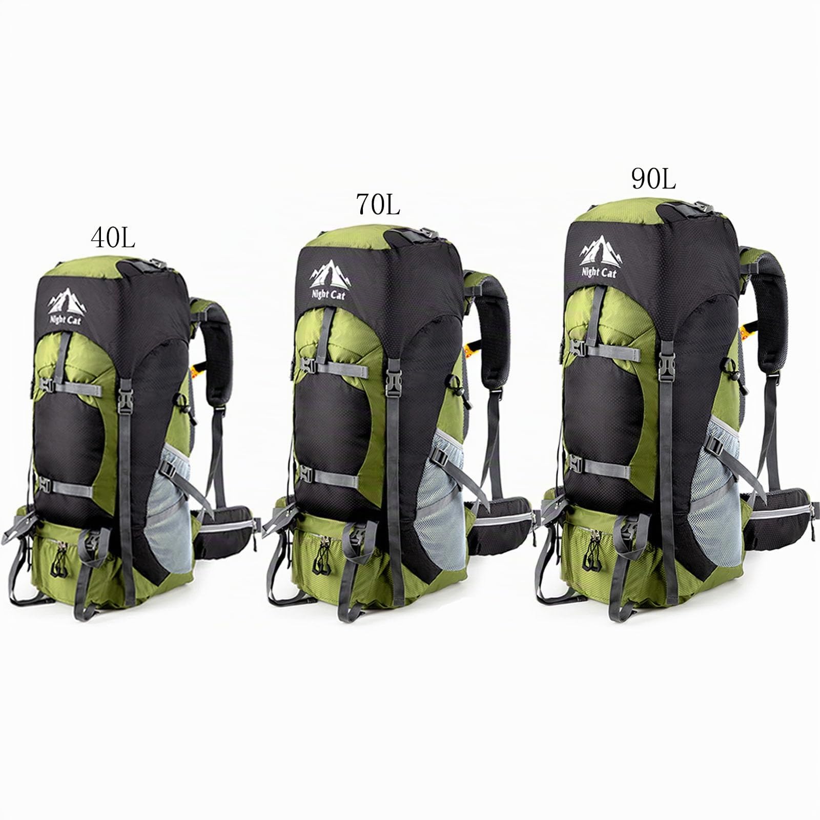 Night Cat 90L Sac à Dos de Randonnée Trekking avec Housse de Pluie pour Homme Femme Camping Pédestre Voyage et Alpinisme