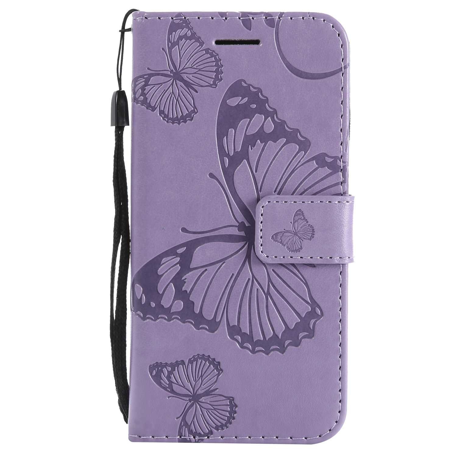 Custodia A Portafoglio Con Cerniera Per IPhone 7/8/SE 2020 | Pelle PU Viola Glitter Con Supporto E Cinghia - 2