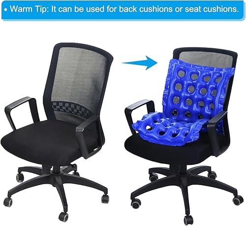 Miniatura 5 de PATIKIL Cojín de asiento inflable, cojín portátil para silla y respaldo para sillas de ruedas, sillas de oficina, reclinables, color rosa