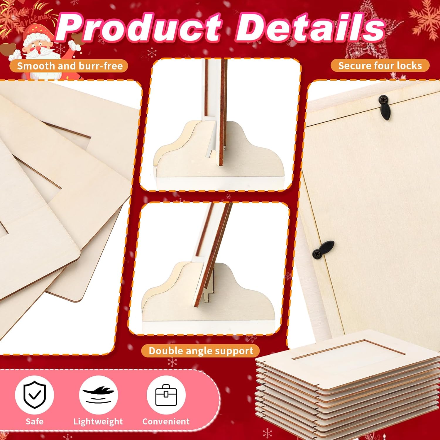 Geelin 100 Pack DIY Wooden Picture Frames for Crafts for 4 x 6 Inch Photos Unfinished Solid Wood Photo Picture Frames for Crafting DIY Painting Birthday Wedding Birthday (Rectangle)