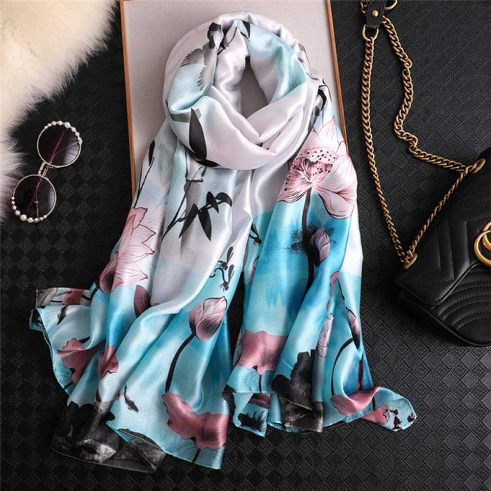 Écharpe foulard en soie à imprimé floral de printemps pour jupes