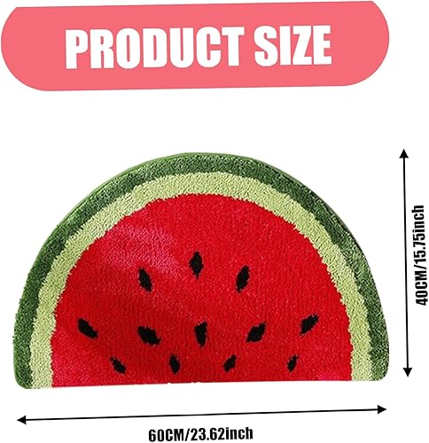 Miniatura 3 de Tapete de baño de sandía para baño, tapete de ducha antideslizante para verano, tapete de bienvenida de verano, 15.75 x 23.62 pulgadas, bonito