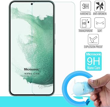 Microsonic Samsung Galaxy S22 Nano Glass Cam Ekran Koruyucu [Galaxy S22 ile Uyumlu Ekran Koruyucu]