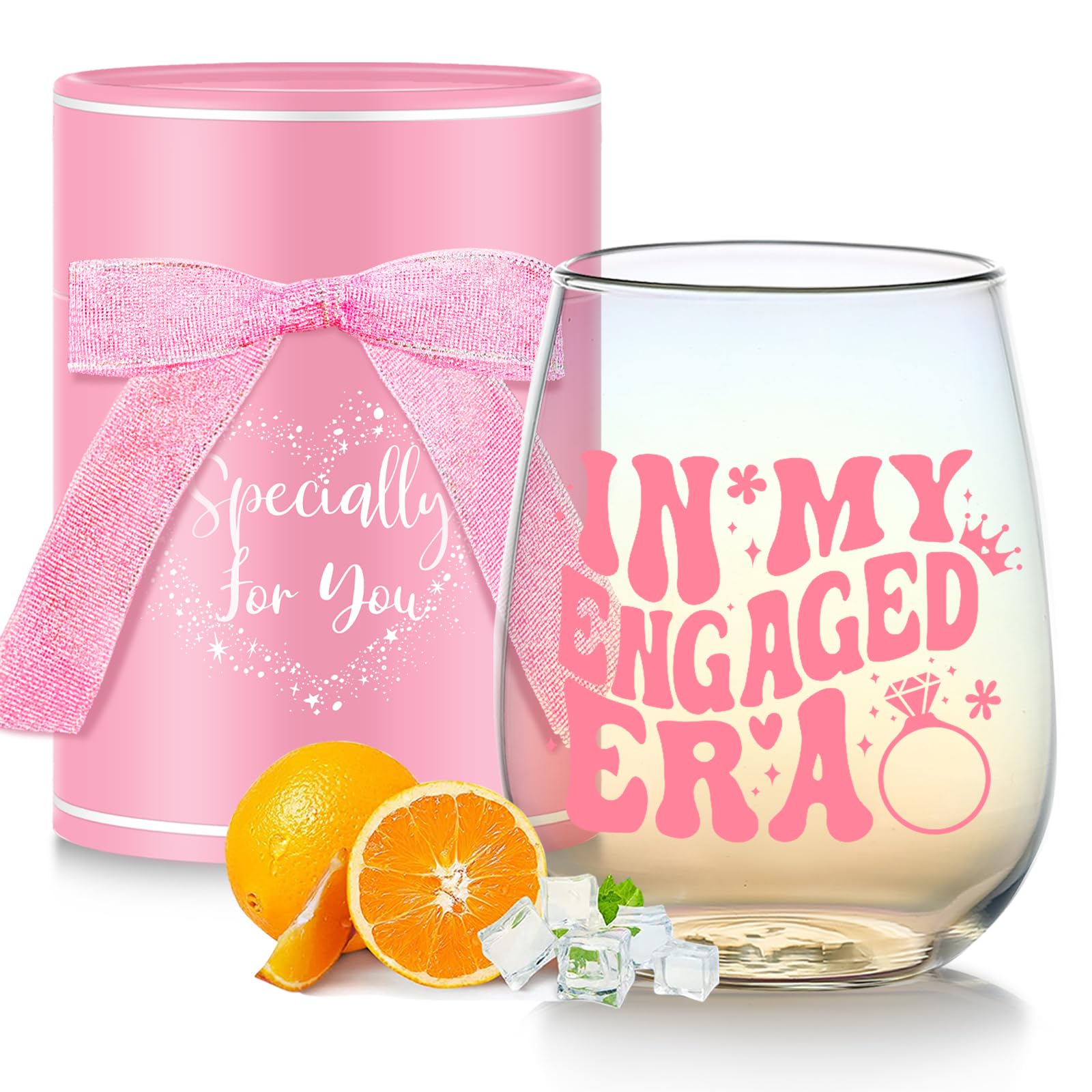 Yalucky Wedding Engagement Gifts for Her Bride to Be Gifts Iridescent Wine Glasses Cool Bridal Shower Classy Bachelorette Gift for Brides Best Friend Sister Colleagues Wifey Cup Honeymoon Gift