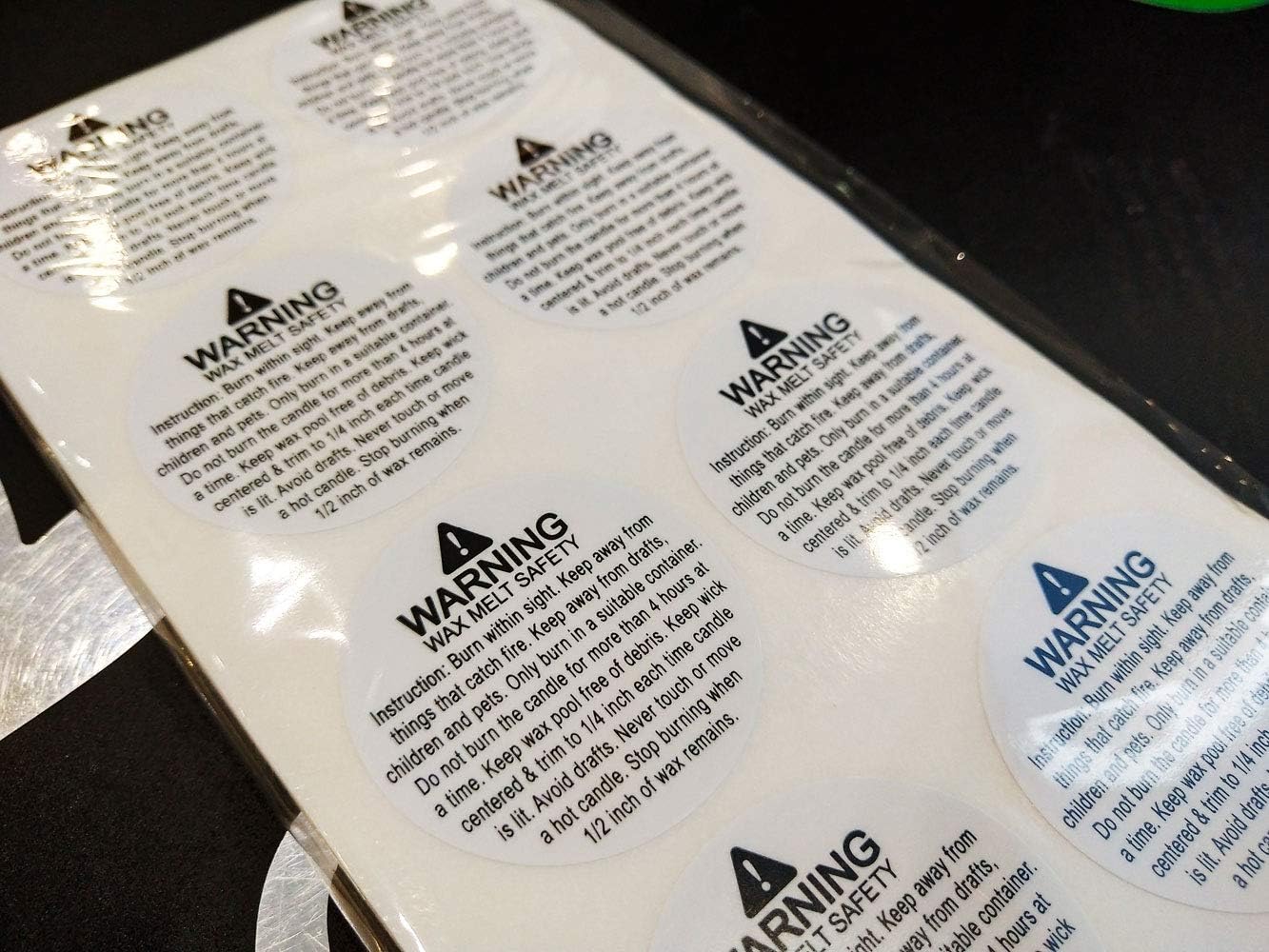 Candle Warning Stickers,Wax Melting Safety Labels,1.5 Inch Candle Jar Container Stickers,504 Pcs Per Pack