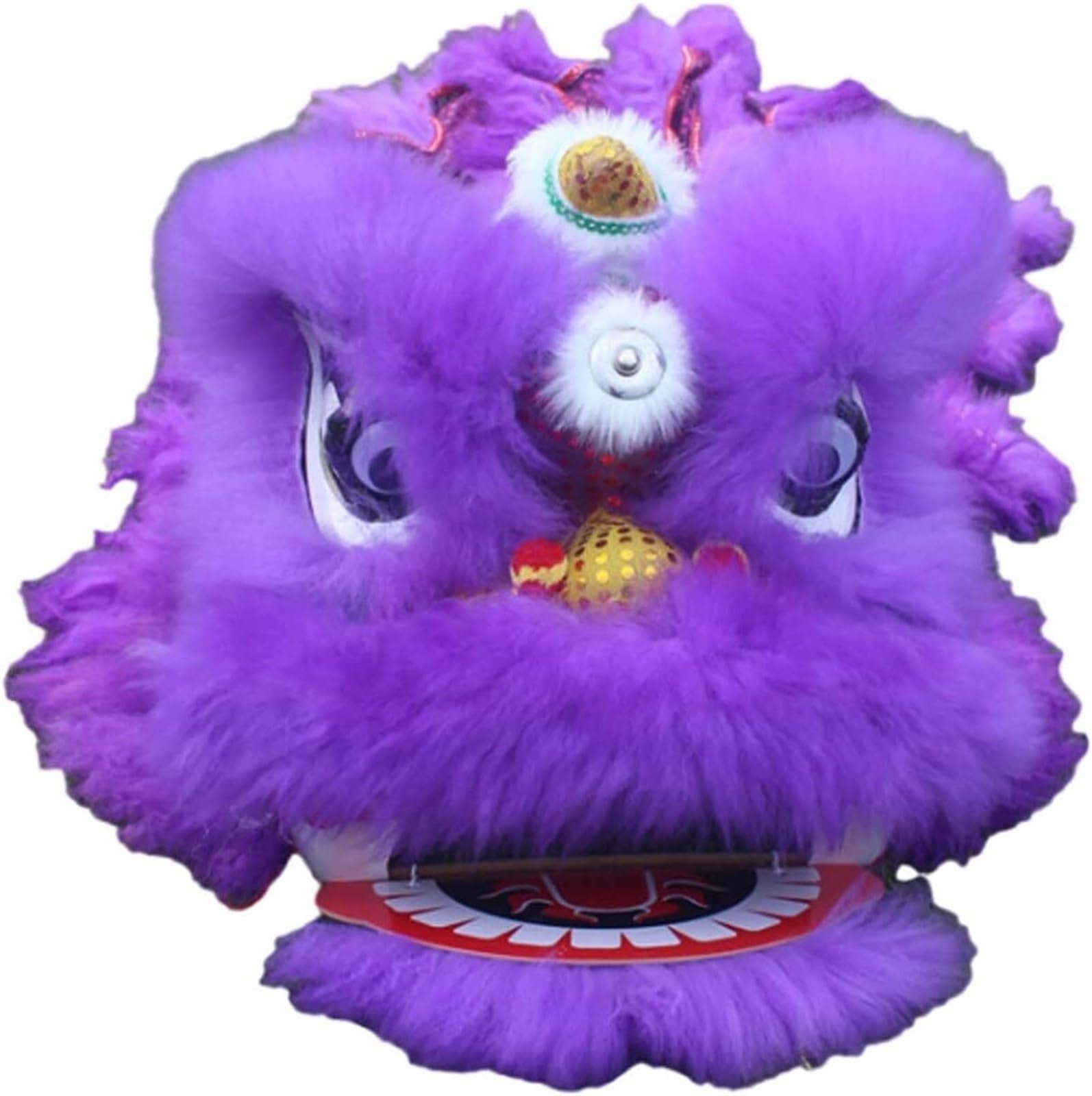 Krxsobnv Purple Lion Dance Clothes, 8Inch Lion Dance Chinese Folk Art Dragon Festival Performance Artificial Wool