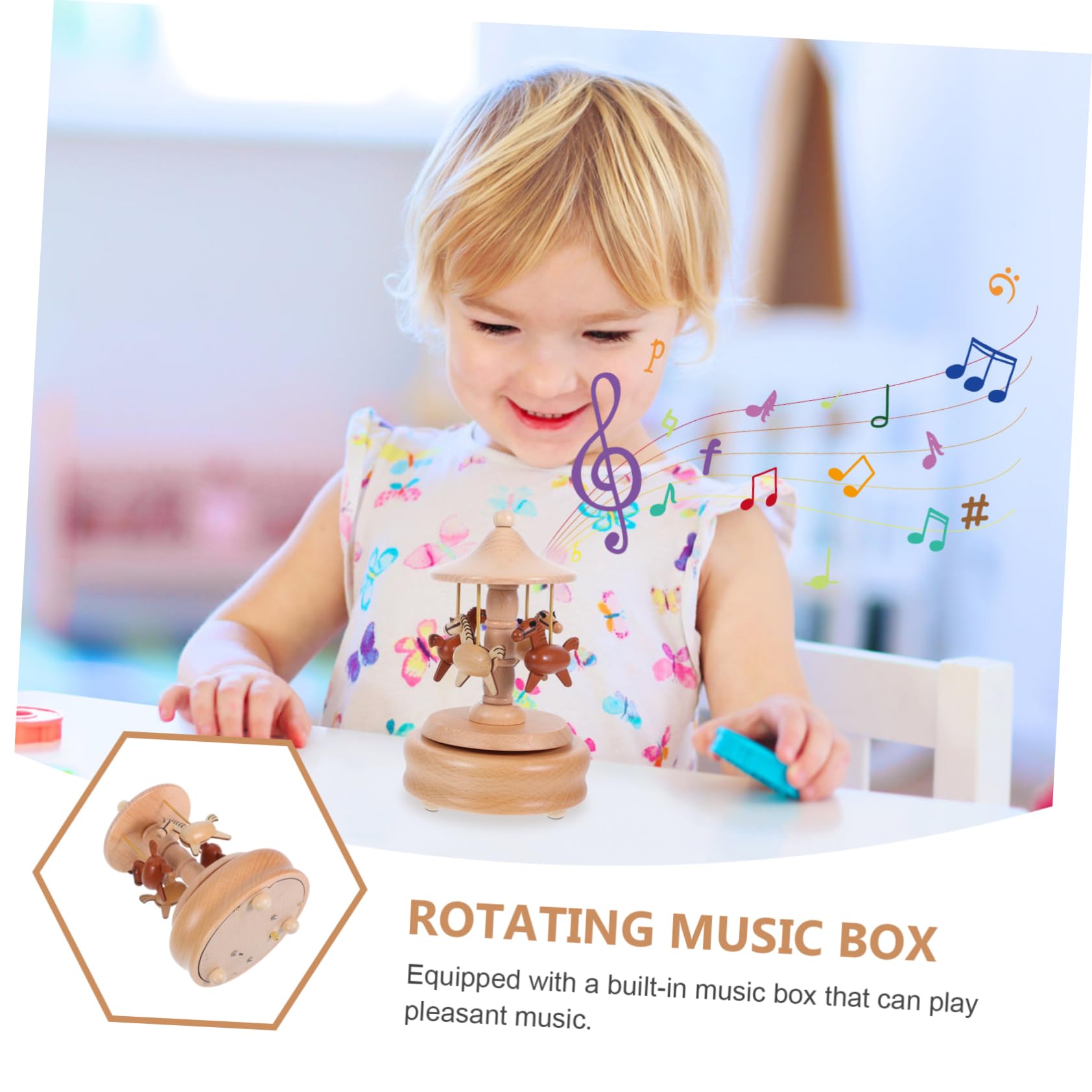 INOOMP Caja Musical De Madera Adorno Vintage Caja De Joyas Musical para y Mujeres De Cumpleaños