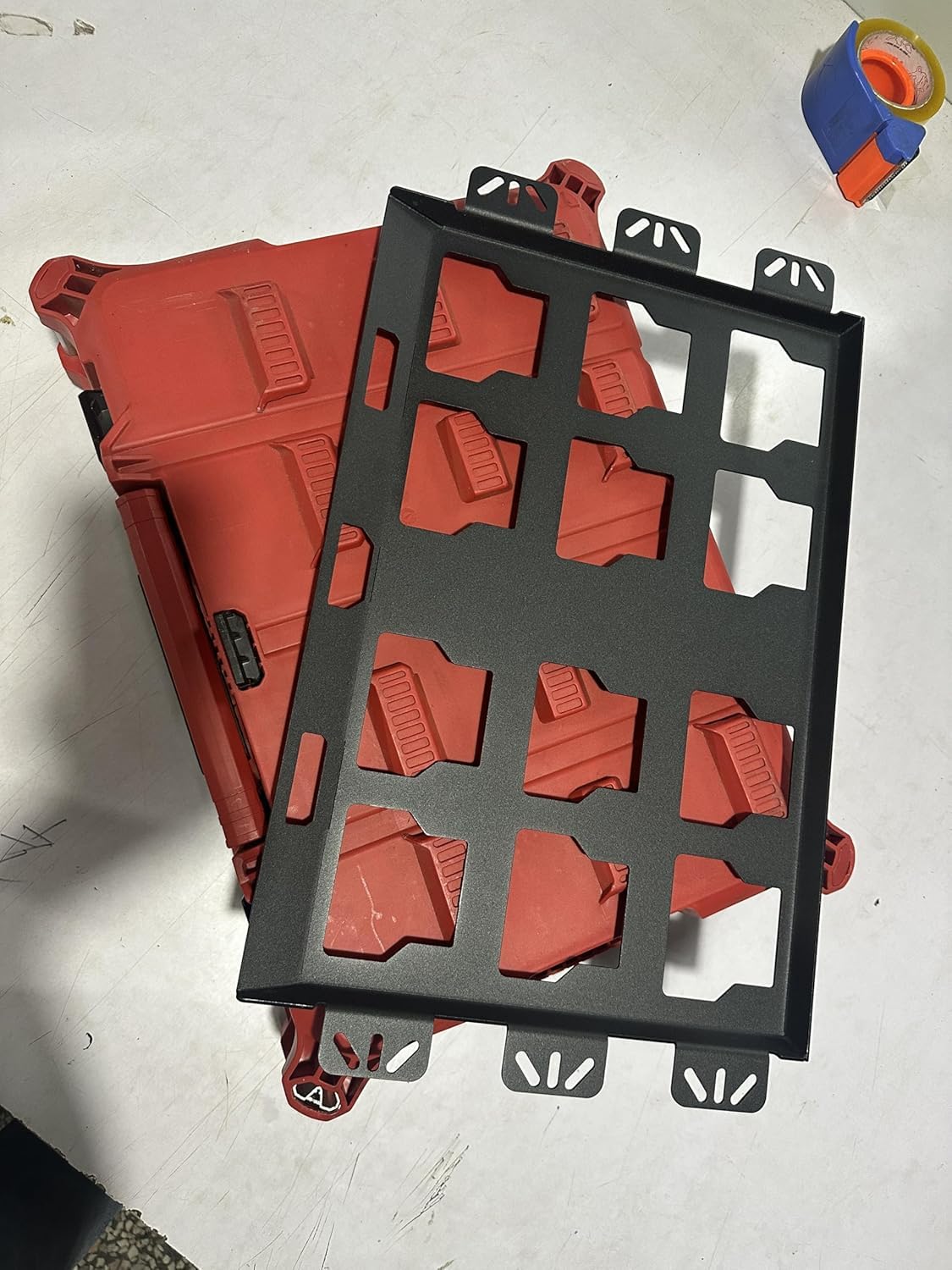 Fabater 2 Pack-Packout-Montageplatte Kompatibel mit Toolbox, 100 Lbs, Metall mit Pulverschicht, für Werkzeuglagerung und Organisationssystem (volles Plattenschwarz)