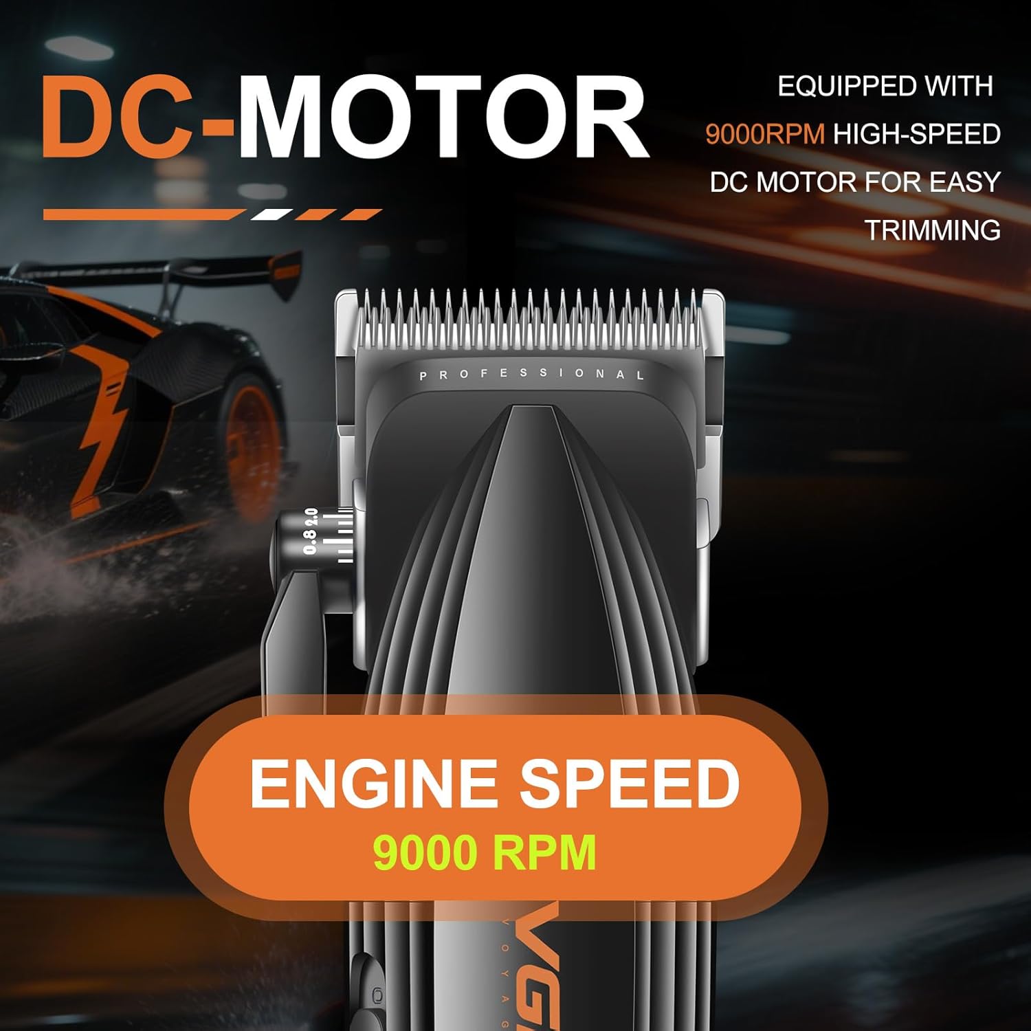 VGR 889C & 889T Professional Barber Clippers and Trimmer Combo Set for Men, 9000RPM Cordless Hair Clippers with Ceramic Blades, LED Display, USB Charging Base, Mens Grooming Kits for Barber