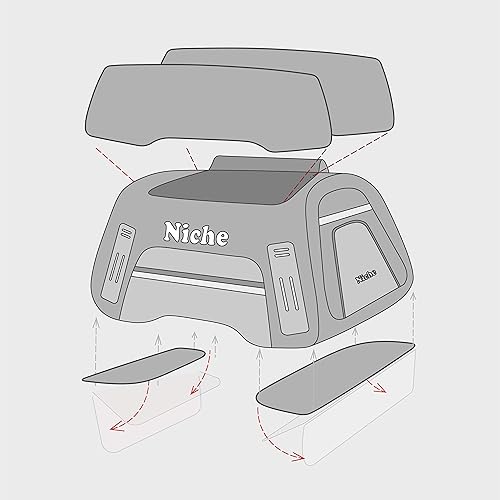 Miniatura 6 de Niche Bolsa trasera para motocicleta de 60 litros, equipaje de viaje impermeable con cubierta de lluvia de neón de alta visibilidad y borde