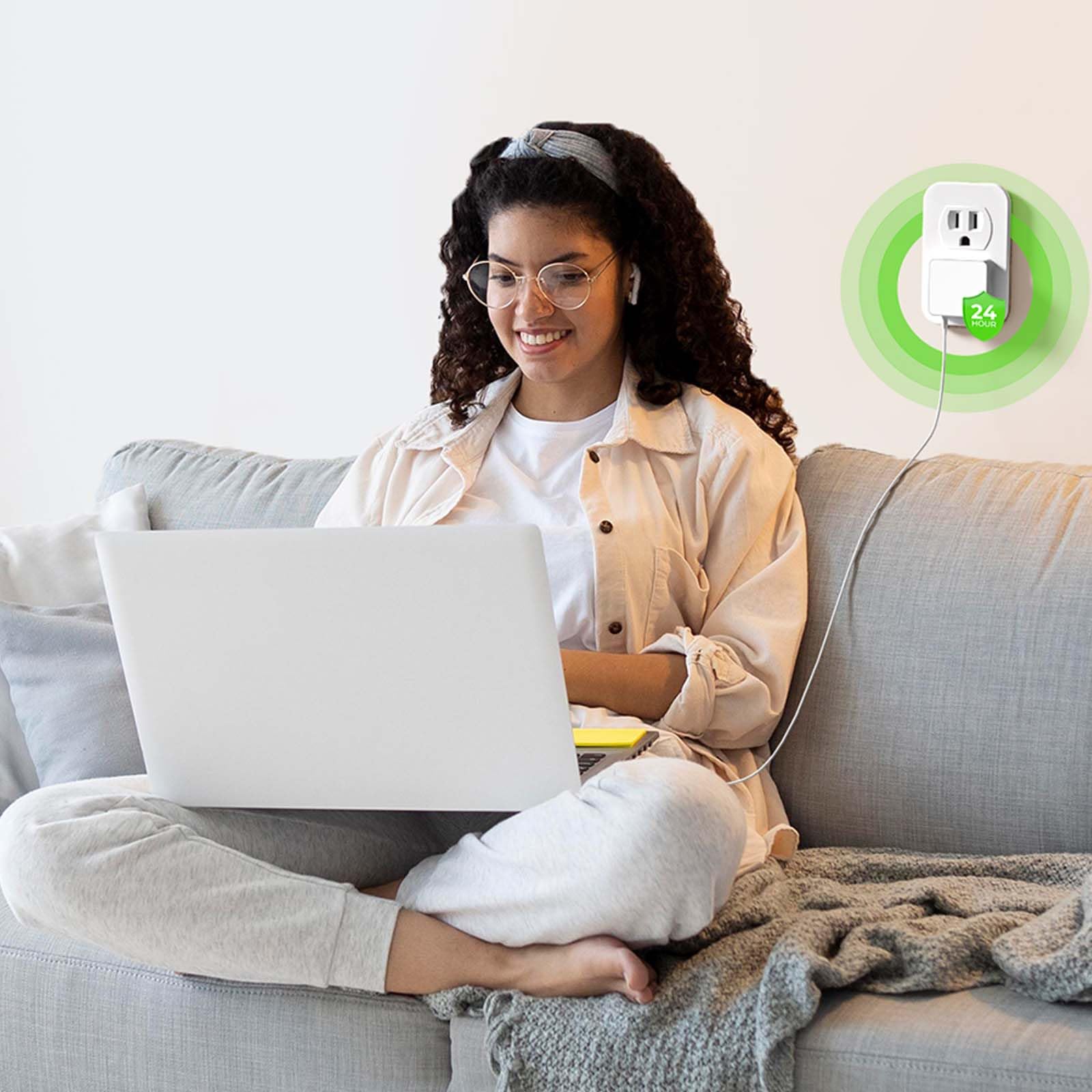 Nekmit Chargeur mural USB plat, 65 W GaN Charge rapide USB C, double ports USB, adaptateur d'alimentation pour iPhone 15 Pro Max/iPad Pro et plus encore, blanc