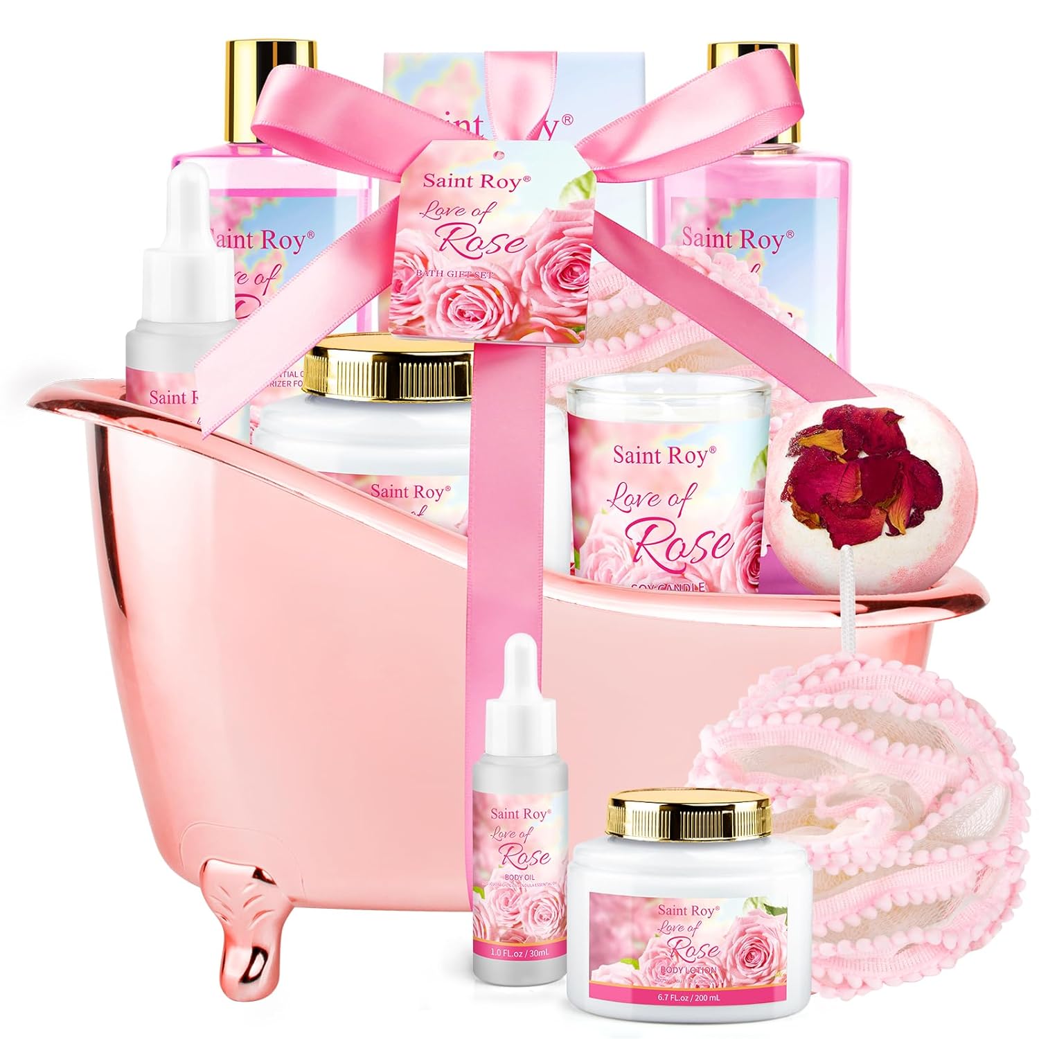 Amazon.com : Mother Gift Bath Set for Women, Luxury Home Spa Kit Rose ...