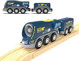 Battery Operated Locomotive Train for Wooden Tracks, Powerful Engine Toy Trains Vehicle for Railway Track, Science Fiction Train Car Series Fit All Brands Railroad (Battery Not Included)
