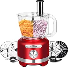 Homtone Food Processors Food Chopper Professional, with 16 Cup Processor Bowl, 600W Food Processor Blender Combo 4 Blades, Food Chute and Pusher for Shredding, Pureeing Vegetables, Meat, Grains, Nuts