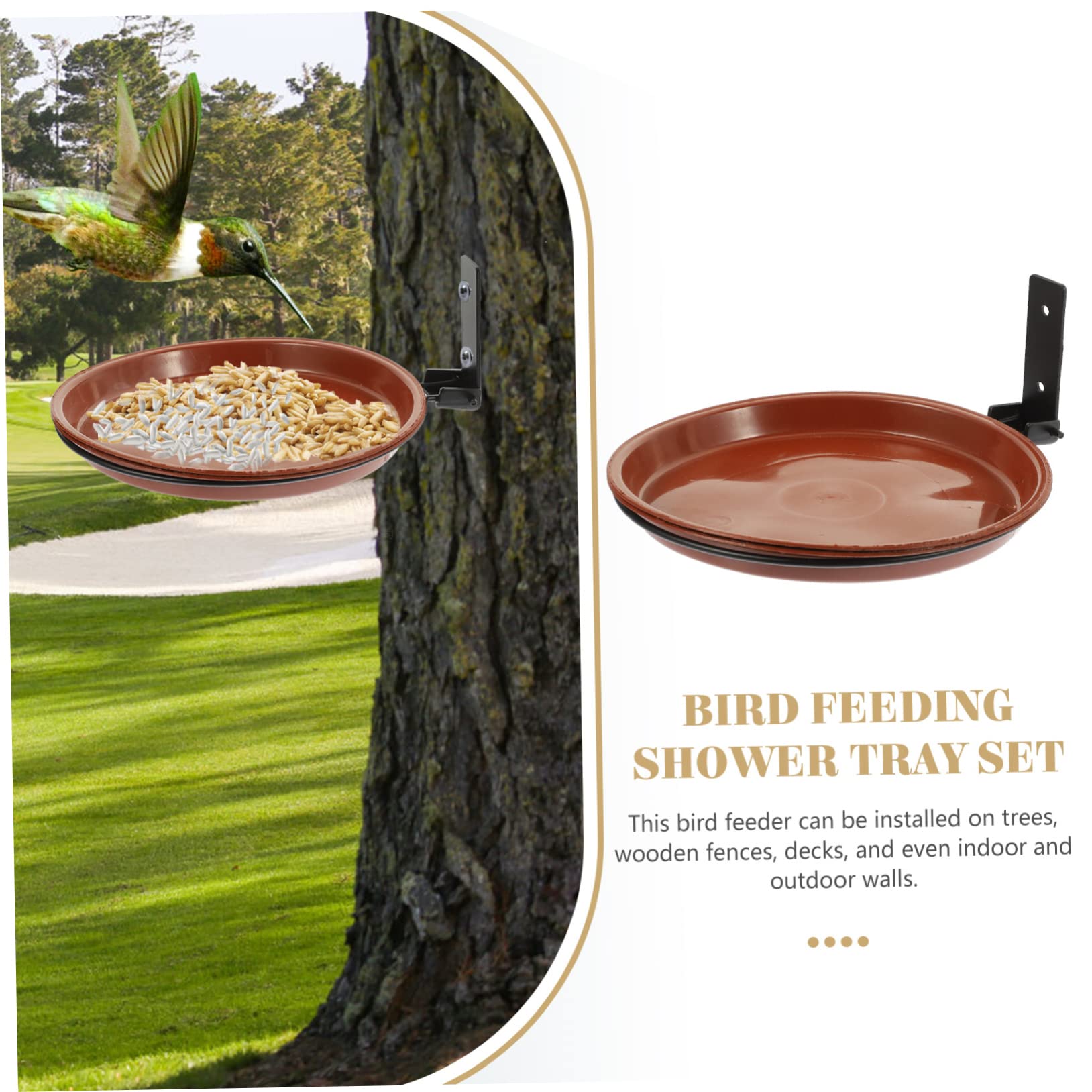 BESPORTBLE 3juegos Comedero para Pájaros Colgante con Plato Juego De Soporte Resistente para Jardín y Patio para Aves Exterior