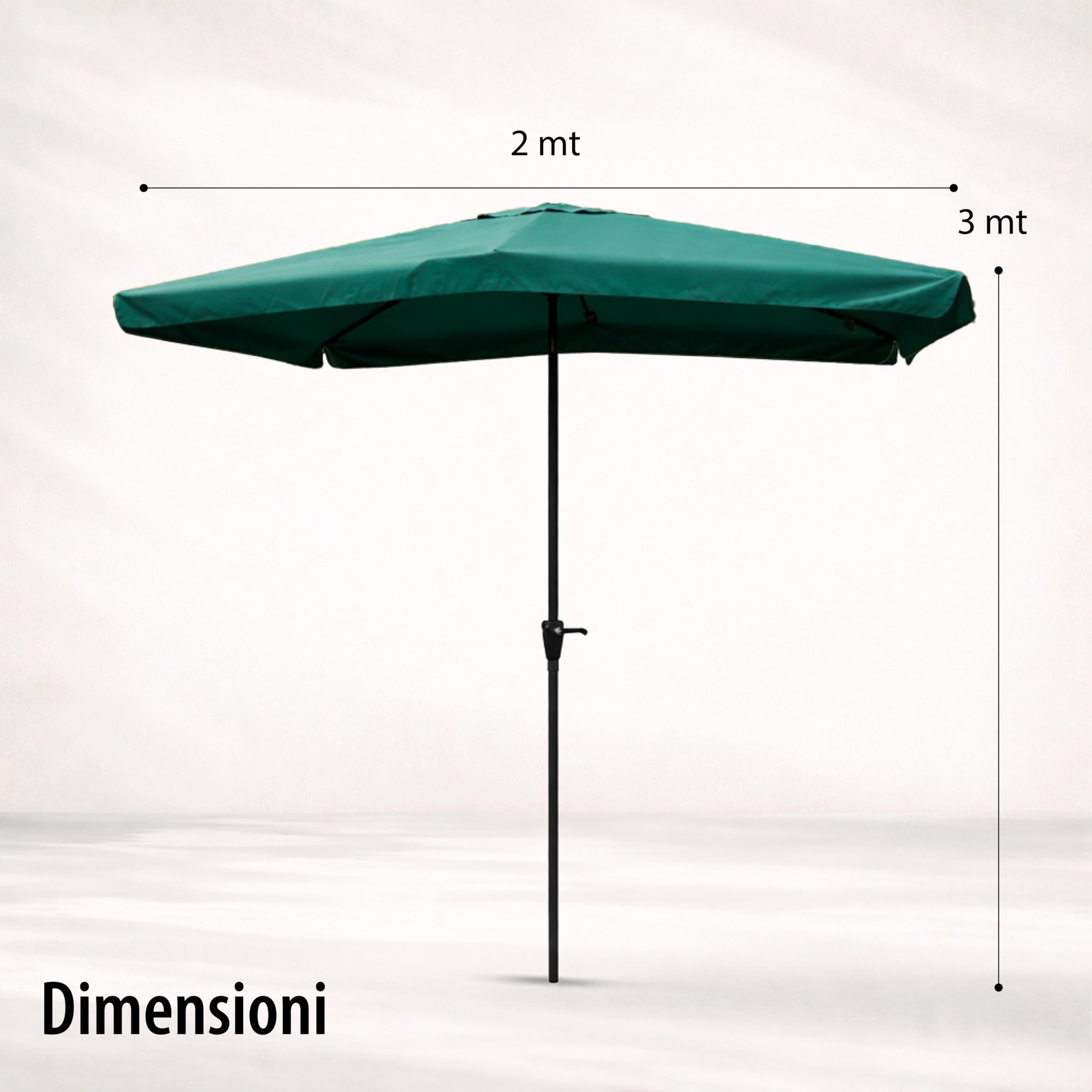 MAURY'S OMBRELLONE DA GIARDINO RETTANGOLARE 2 X 3 MT