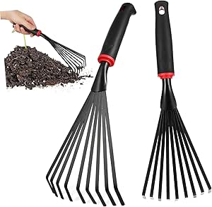 Amazon.com : BCOATH 2pcs Metal Hand Rakes Ergonomic Short Handle ...