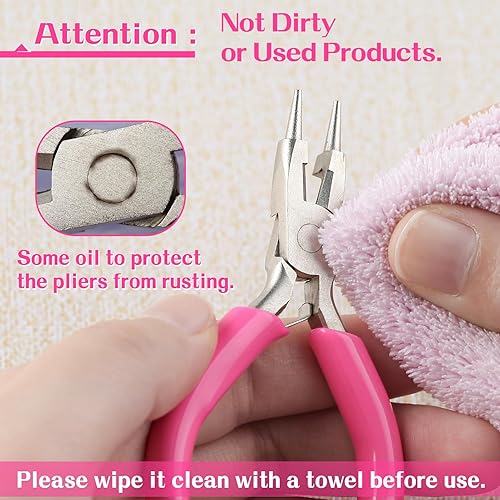 Miniatura 7 de SPEEDWOX Alicates de punta redonda de 3 pulgadas con cortador de alambre de bucle, alicates para hacer joyas, alicates dobladores de alambre,