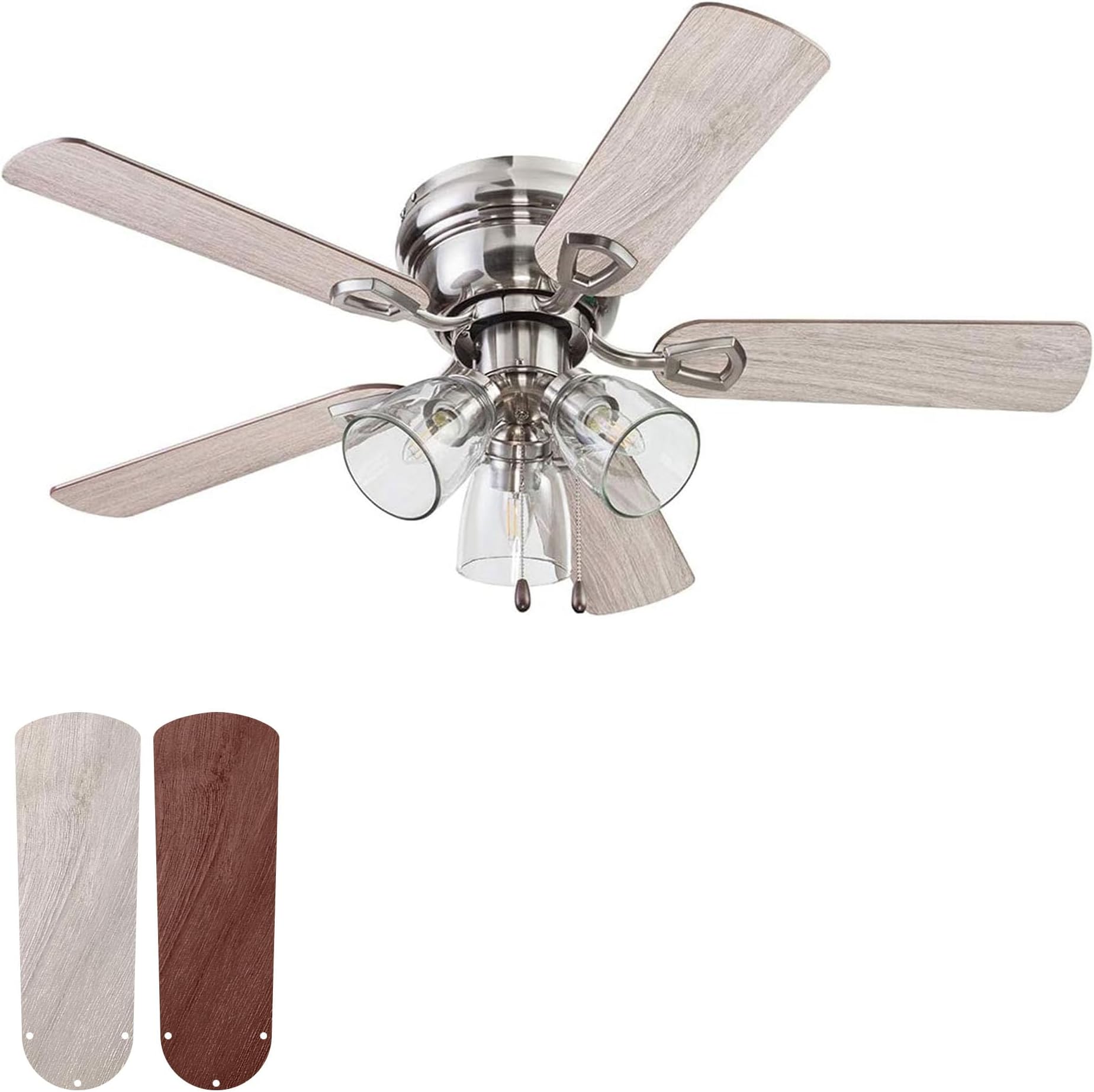 Renton 42" Ceiling Fan with LED Light, Brushed Nickel