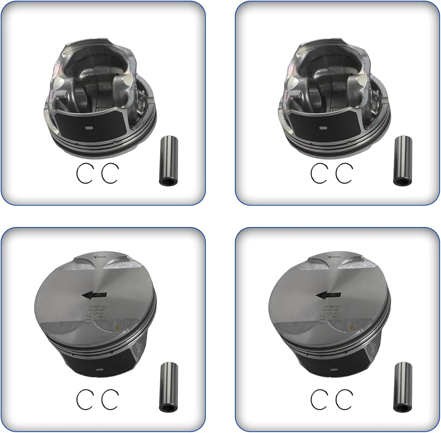 Engine Overhaul Piston Kit with Connecting Rod & Engine valves compatible with Chevrolet Equinox Regal Verano Buick LaCrosse GMC Terrain 2.4L 2010-2017 HS54874 HS26517PT