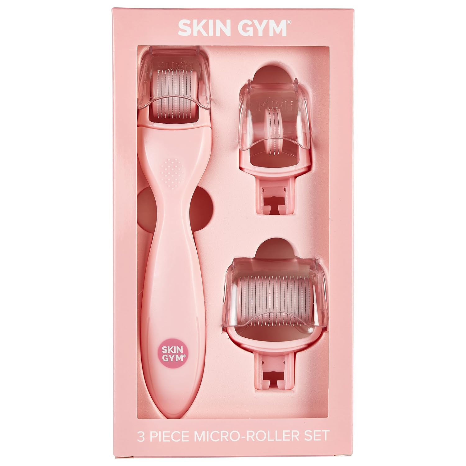 Skin Gym 3 Piece MicroRoller Set Face and Body Microneedling Kit 0 2mm needle length