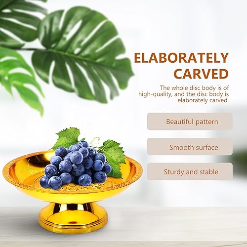 Miniatura 4 de Cabilock Bandeja budista de frutas con plato sagrado para ofrendas budistas, plato de adoración, comida de frutas, postres para suministros
