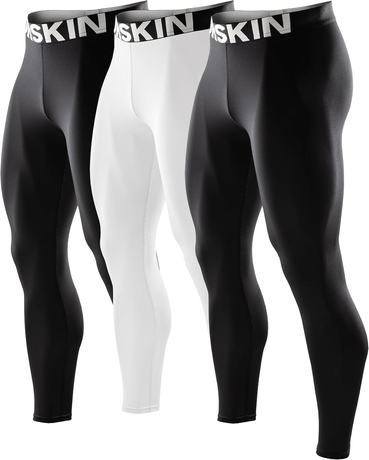 DRSKIN 3 or 2 Pack Men's Thermal Compression Pants Tights Fleece Lined Base Layers Underwear Sports Athletic Workout Winter