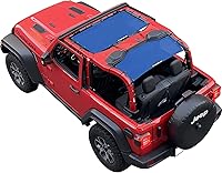 Vista 56 de Shadeidea - Parasol para Jeep Wrangler JL Unlimited (2018-2023) de 2 puertas y 4 puertas frontales, pantalla de malla negra para parasol JLU SAHARA