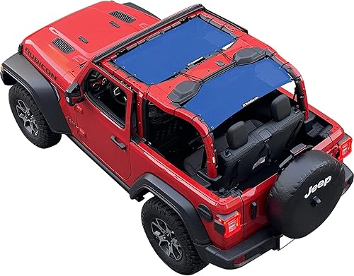 Miniatura 56 de Shadeidea - Parasol para Jeep Wrangler JL Unlimited (2018-2023) de 2 puertas y 4 puertas frontales, pantalla de malla negra para parasol JLU SAHARA