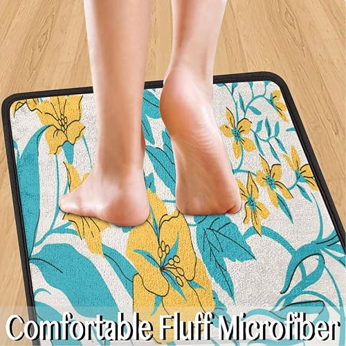 Miniatura 5 de Tapete de cocina texturizado con patrón geométrico floral acolchado antifatiga, juego de 2 tapetes de cocina para piso, duradero, resistente a las