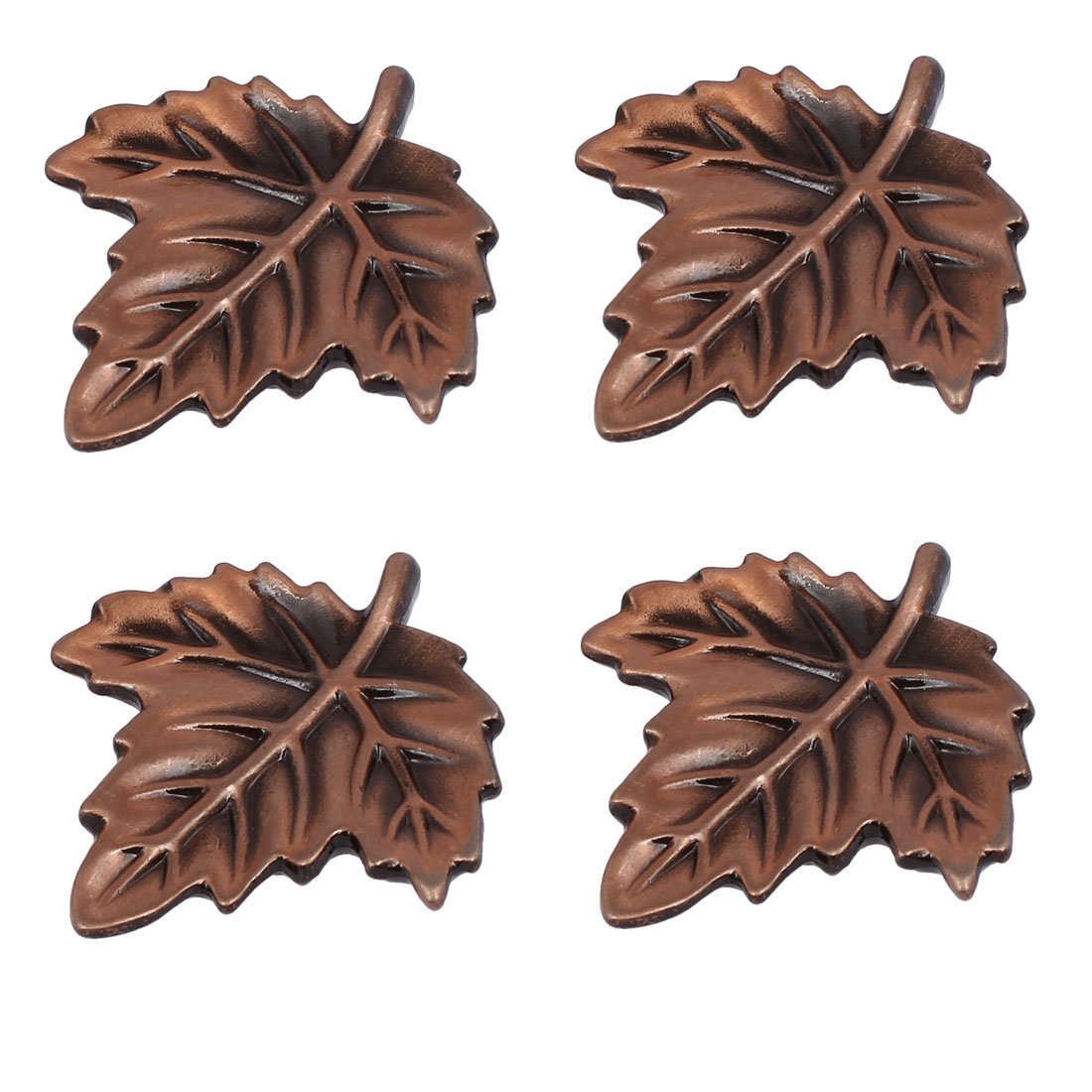Uxcell Copper Sourcingmap Cupboard Wardrobe Door 53Mmx51mmx17mm Leaf Shaped Metal Pull Handles Tone 4Pcs
